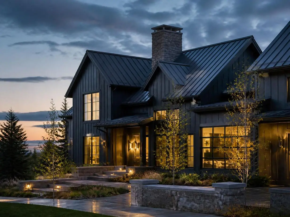 Custom luxury home exterior built by Apollo Brothers Contracting